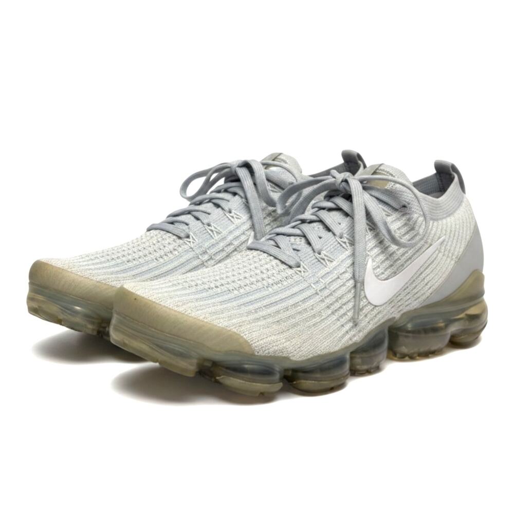 Nike Air VaporMax Flyknit 3 Pure Platinum White Sneakers 8.5M 10W
